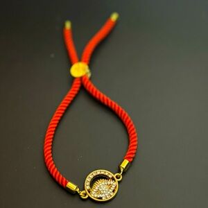 Turkish Evil Eye studded bracelet Elegant Gold & Red Bracelet House Of RuSa